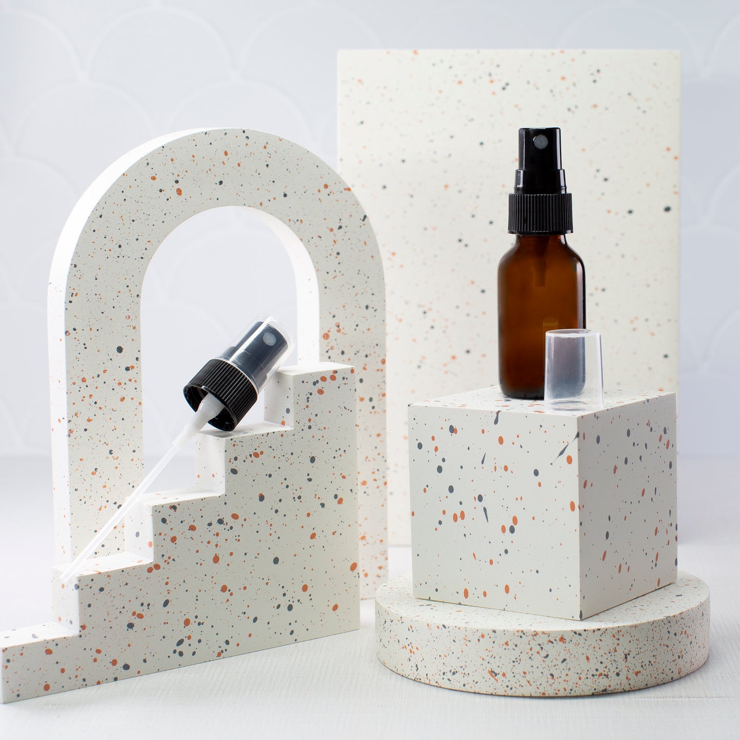 25 ml Amber Glass Bottle with 20-400 Black Fine Mist Sprayer