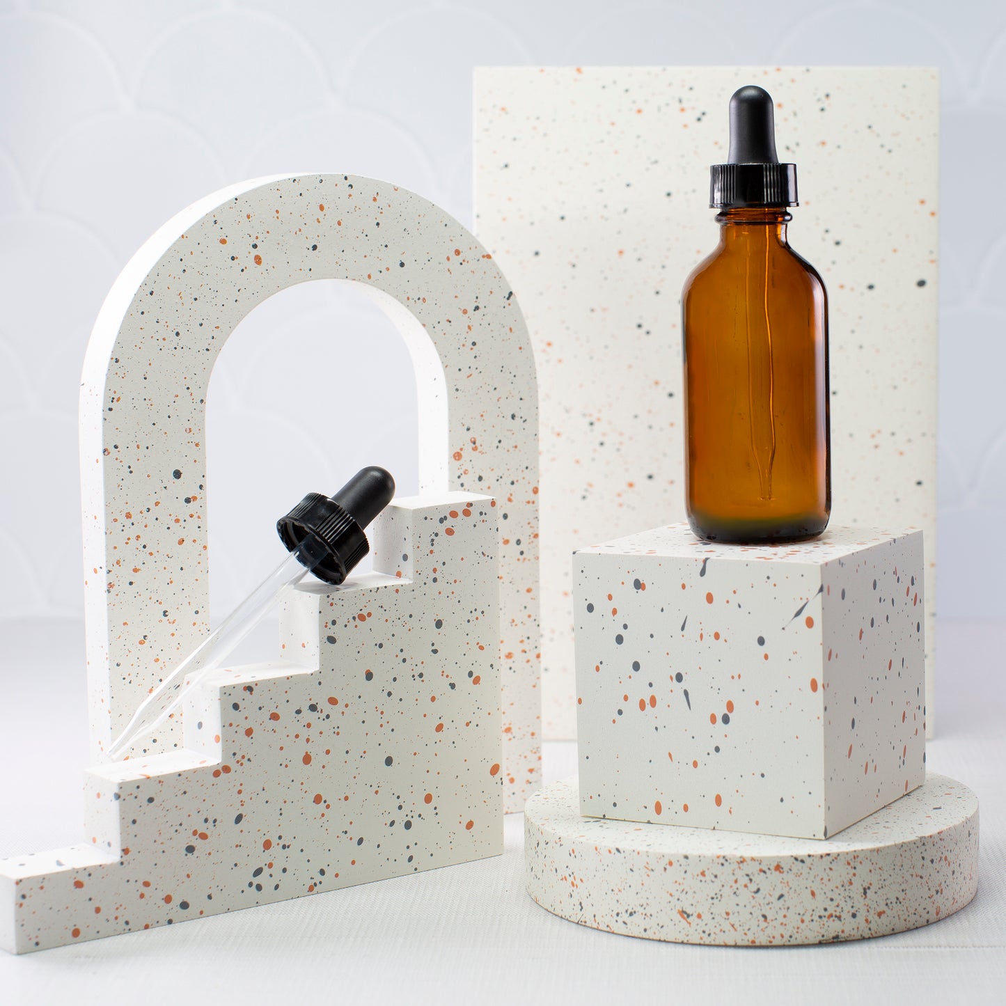 2 oz Amber Glass Bottle with 60 ml Black Glass Tube Dropper