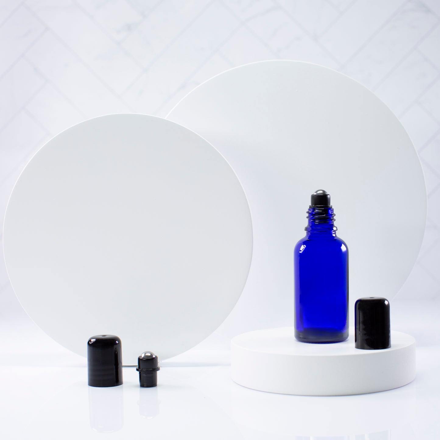 30 ml Blue Essential Oil Bottle with 18mm Roll On Insert