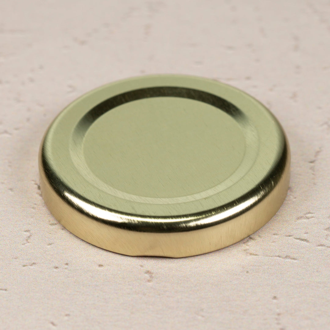 48mm Gold Metal Lug Cap with Plastisol Liner