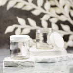 4 oz Clear Glass Jar with 58-400 White Ribbed Cap