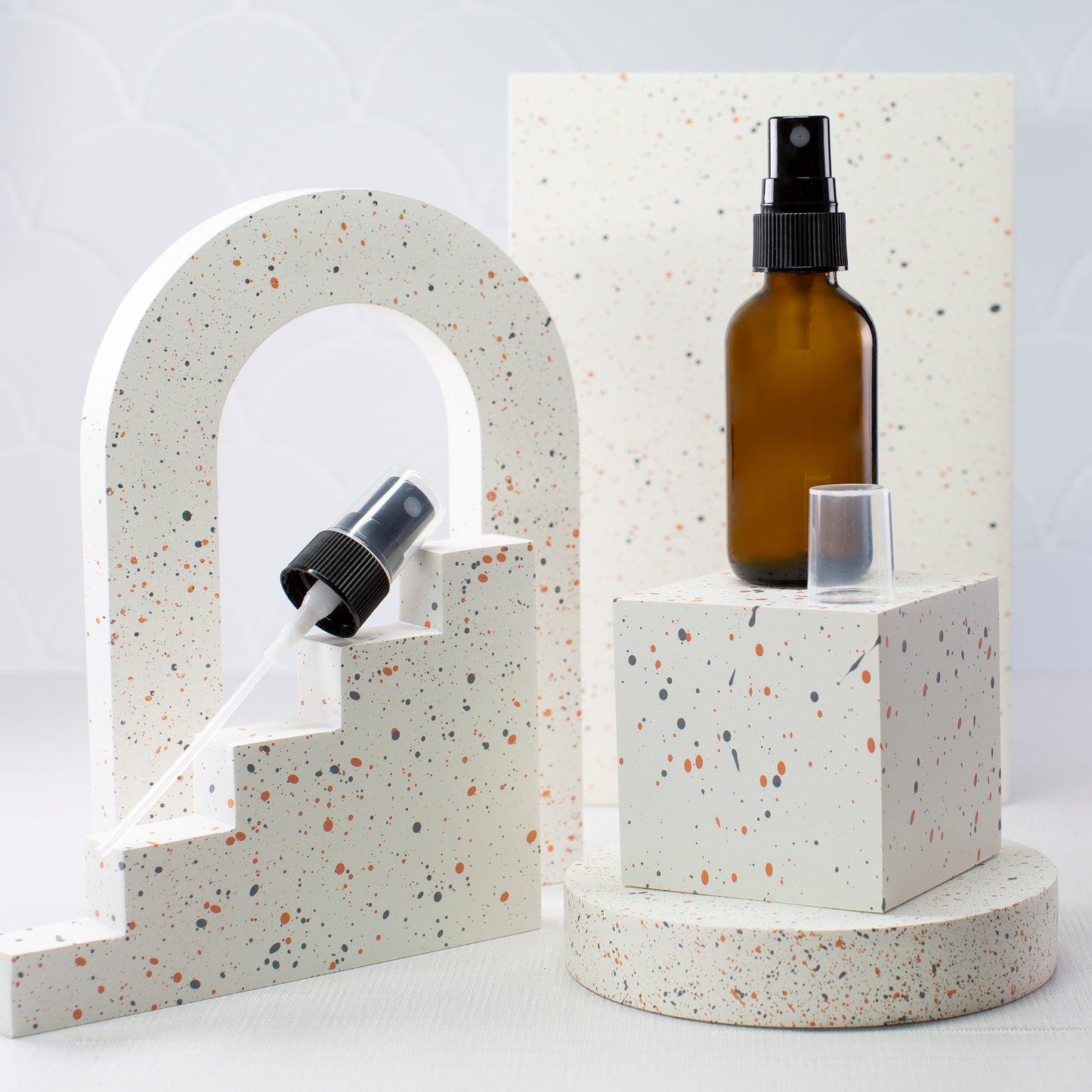 50 ml Amber Glass Bottle with 20-400 Black Fine Mist Sprayer