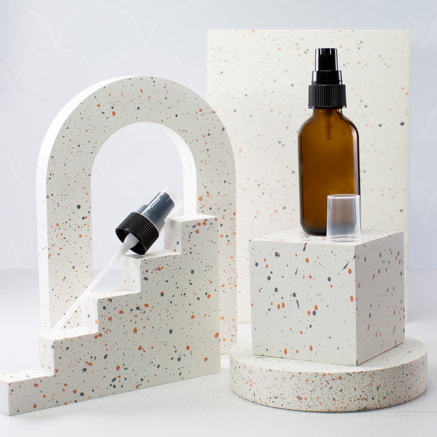50 ml Amber Glass Bottle with 20-400 Black Treatment Pump