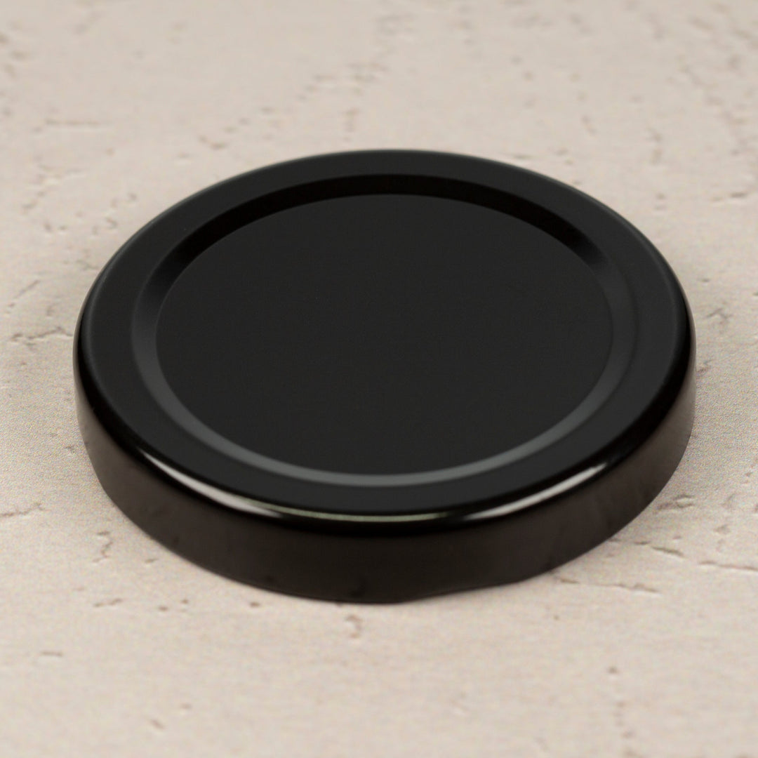58mm Black Metal Lug Cap with Plastisol Liner