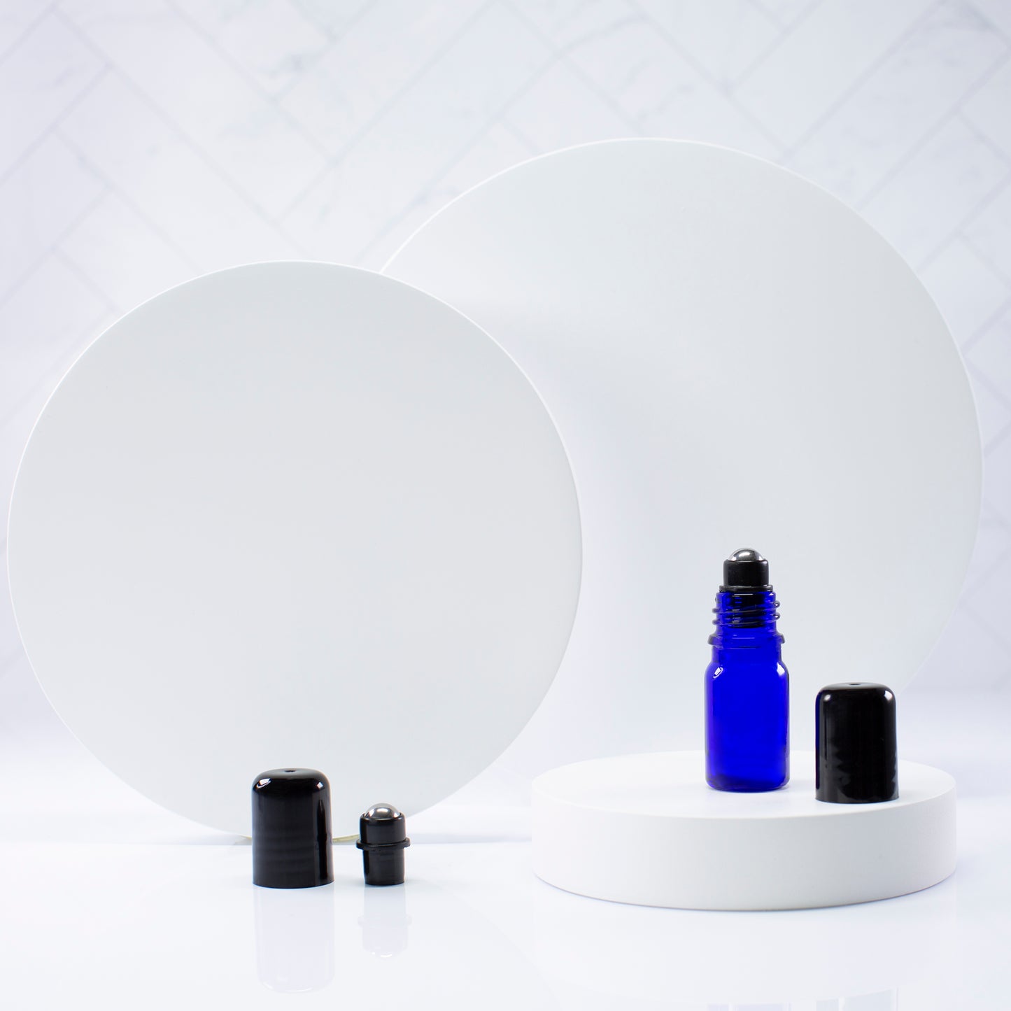 5 ml Blue Essential Oil Bottle with 18 mm Roll On Insert