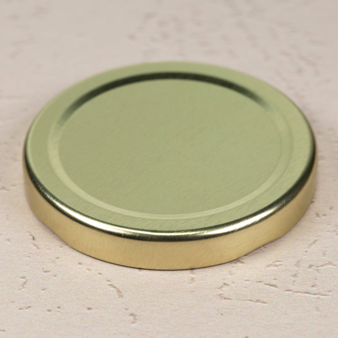 63mm Gold Metal Lug Cap with Plastisol Liner