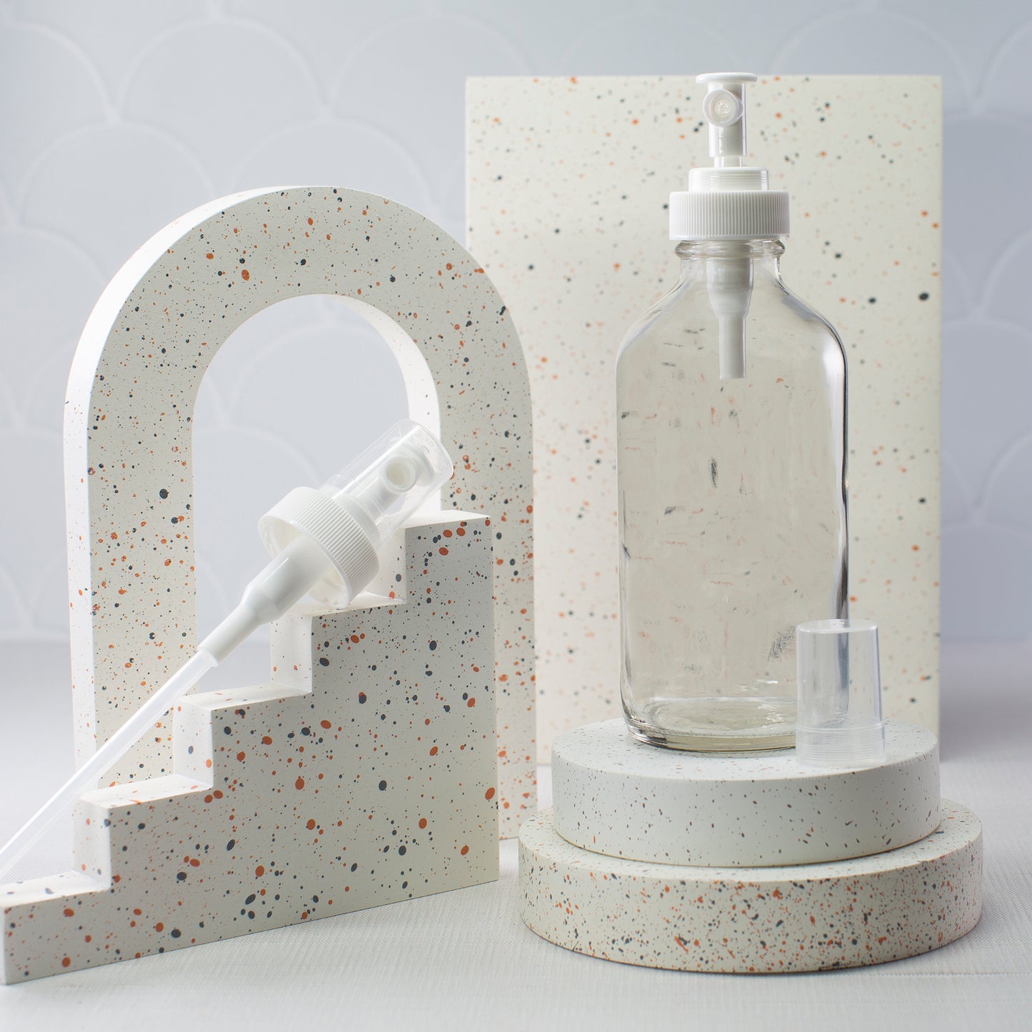 8 oz Clear Glass Bottle with 28-400 White Regular Mist Sprayer