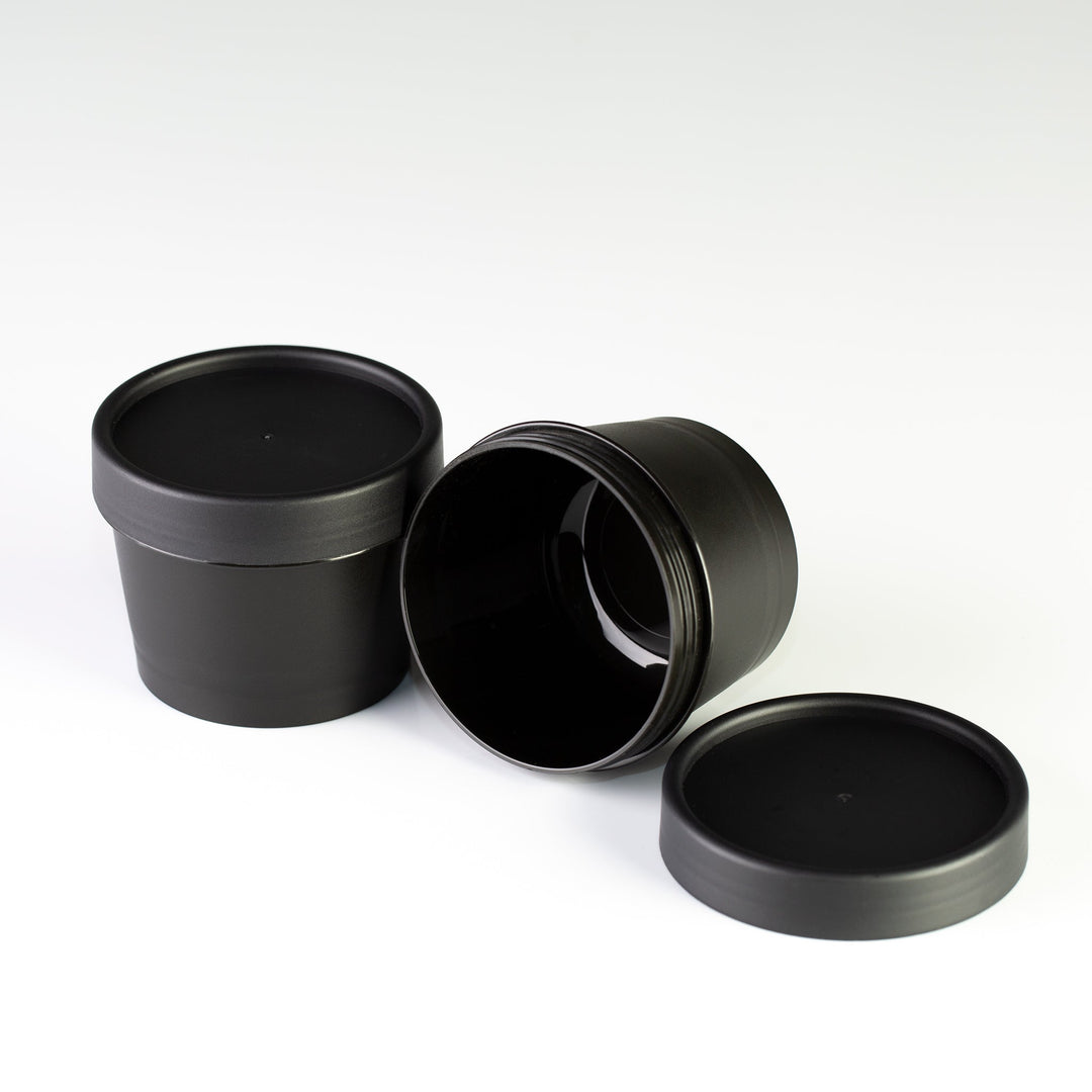 3.4 oz (100ml) Black Cosmetic Pot with Lid