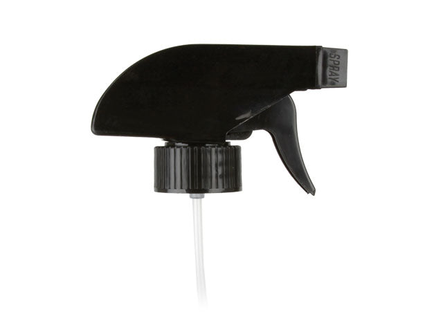 16 oz Amber Glass Bottle with 28-400 Black Trigger Sprayer