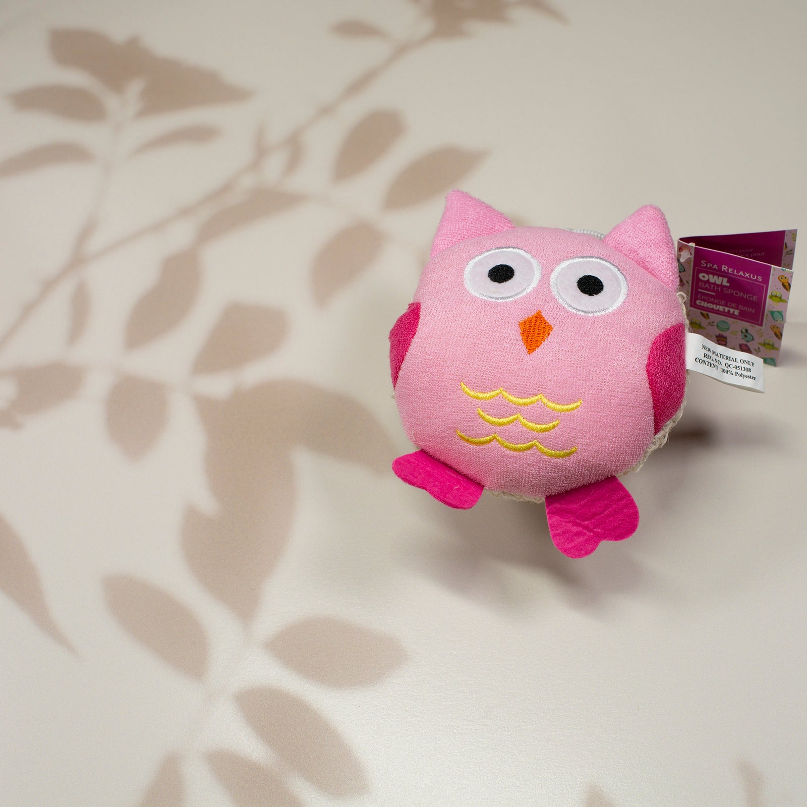 Owl Bath Sponge - Pink