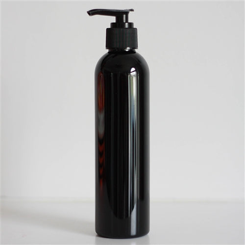 8 oz Black PET Bullet With Pump - Black