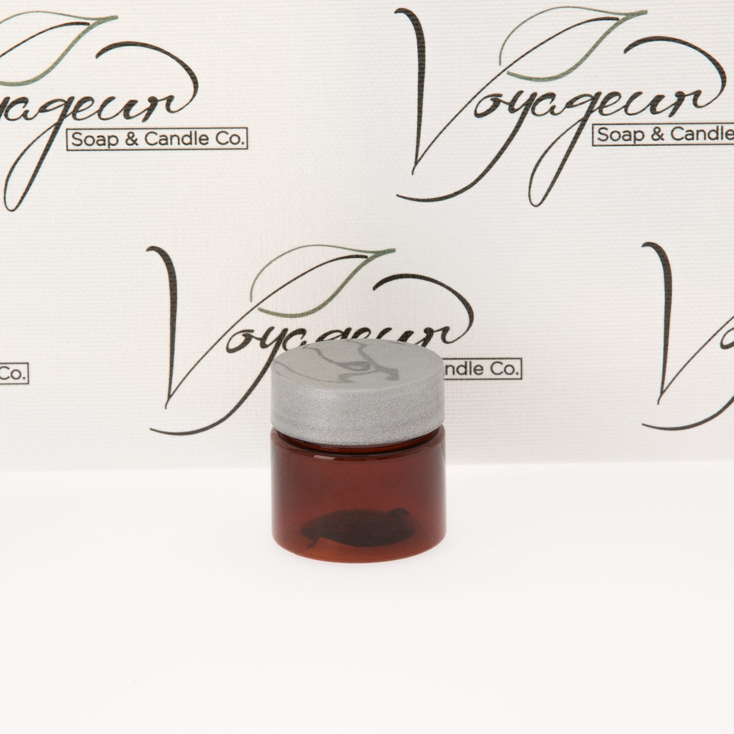 0.5 oz Straight Sided Amber Jar with Silver Flat Gloss Smooth Cap