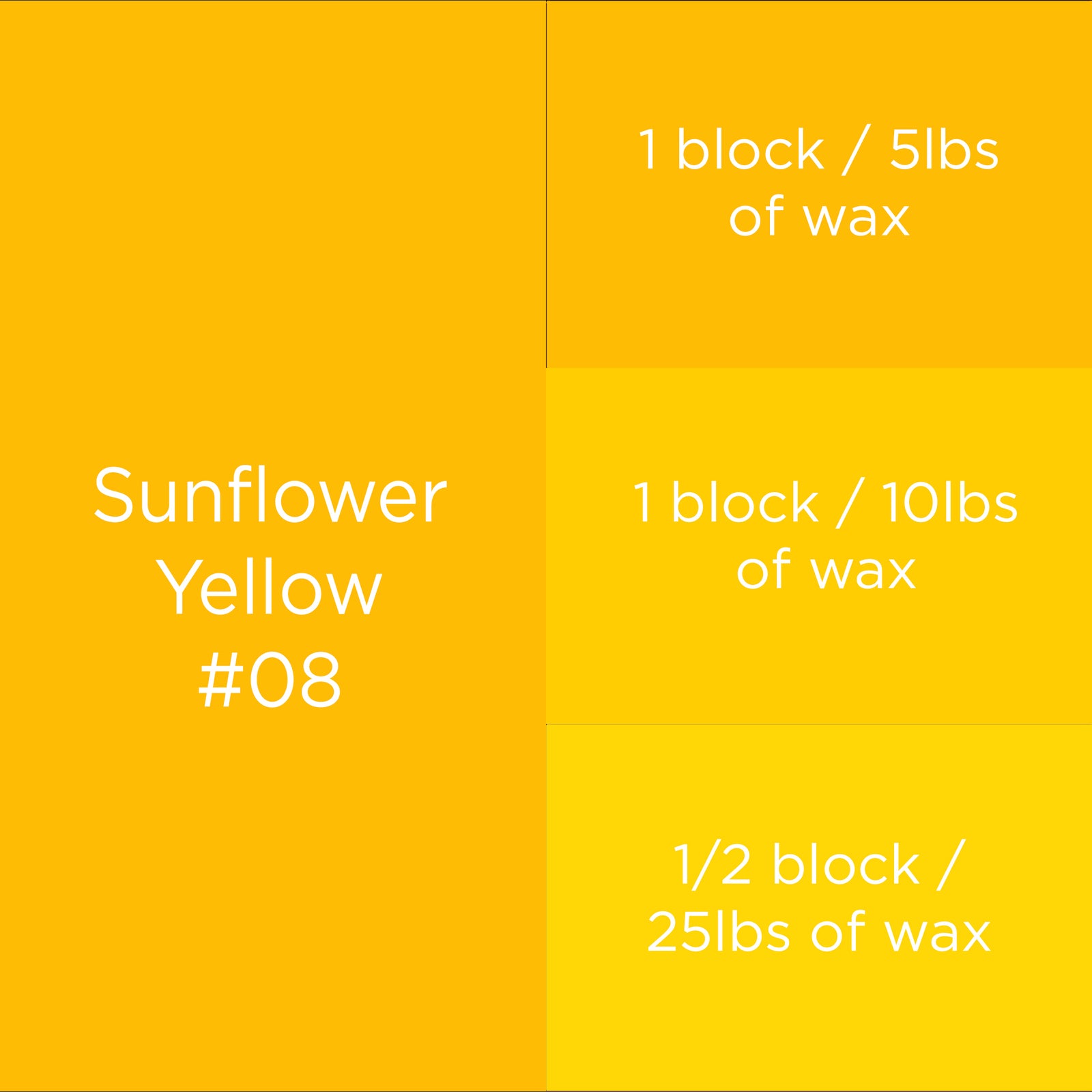 #08 Sunflower Yellow Candle Dye Block