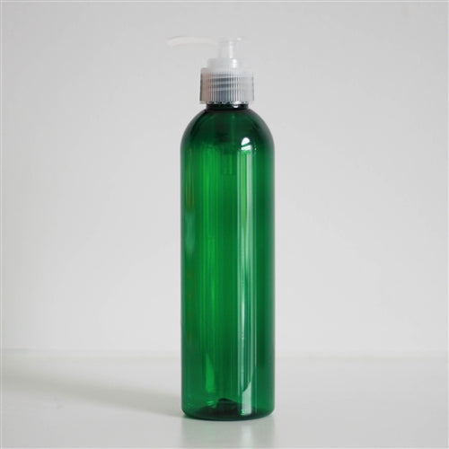 8 oz Green PET Bullet with Pump - Natural