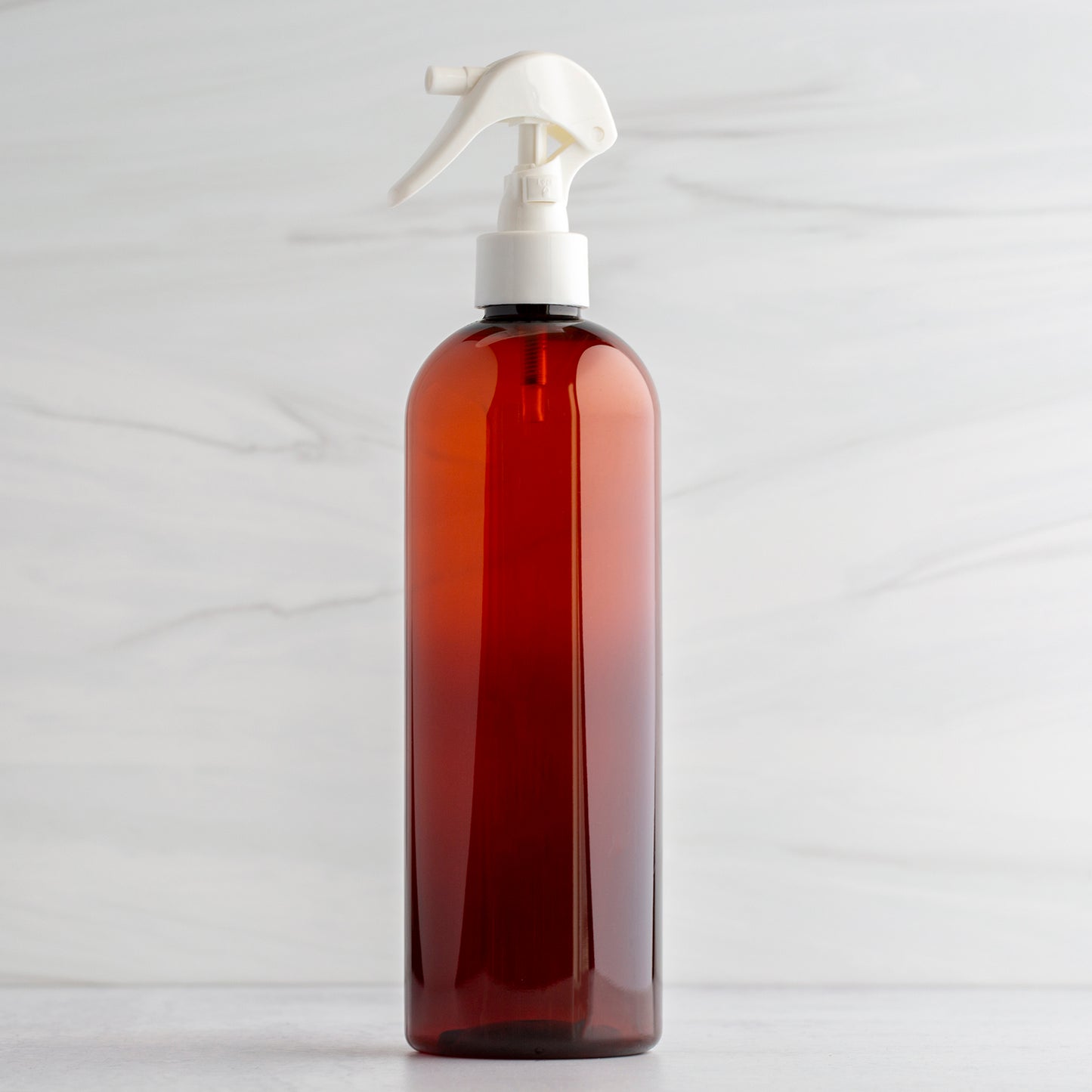 16oz Amber Bullet Bottle with White Mini Trigger Sprayer
