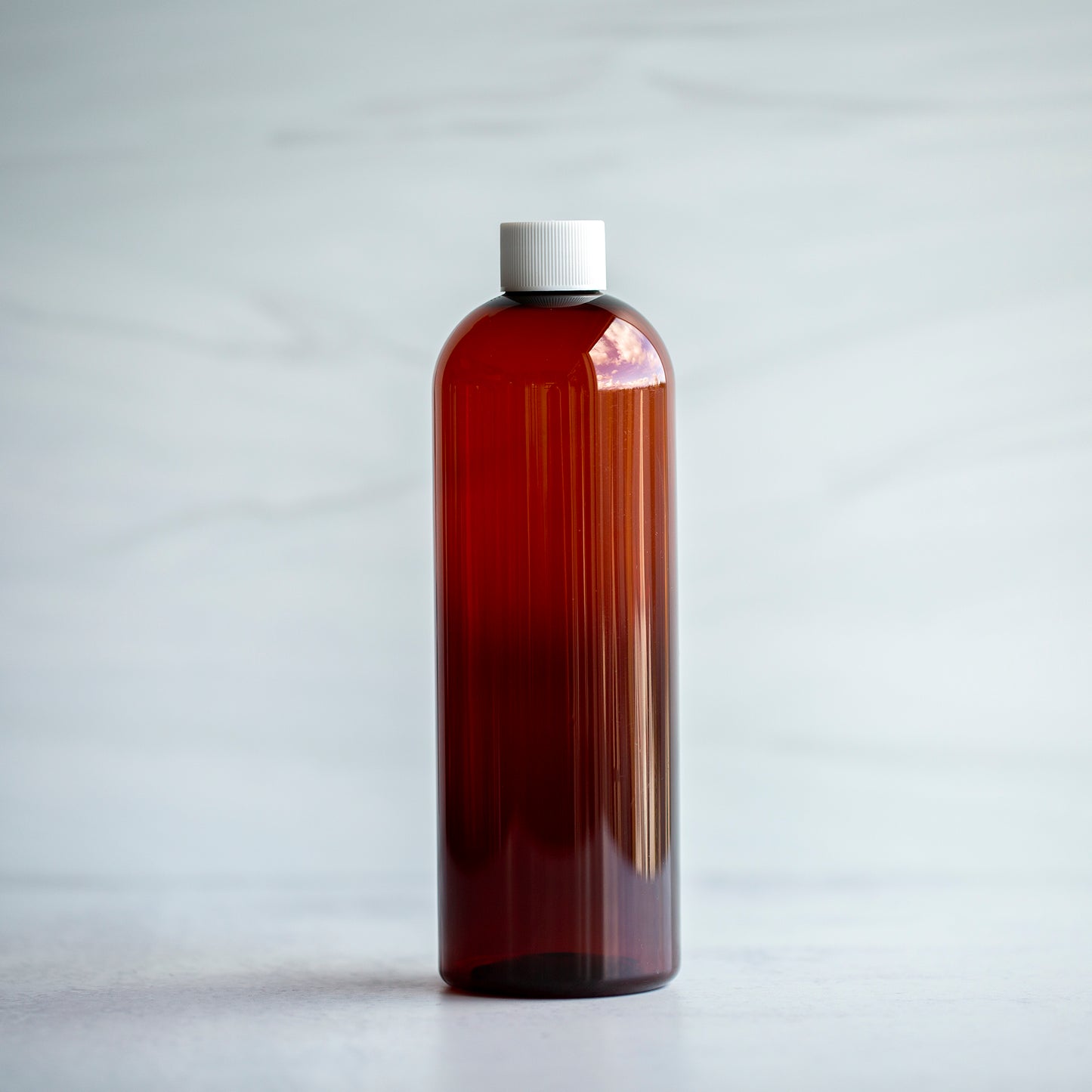 16 oz Amber Bullet with White Screw Cap