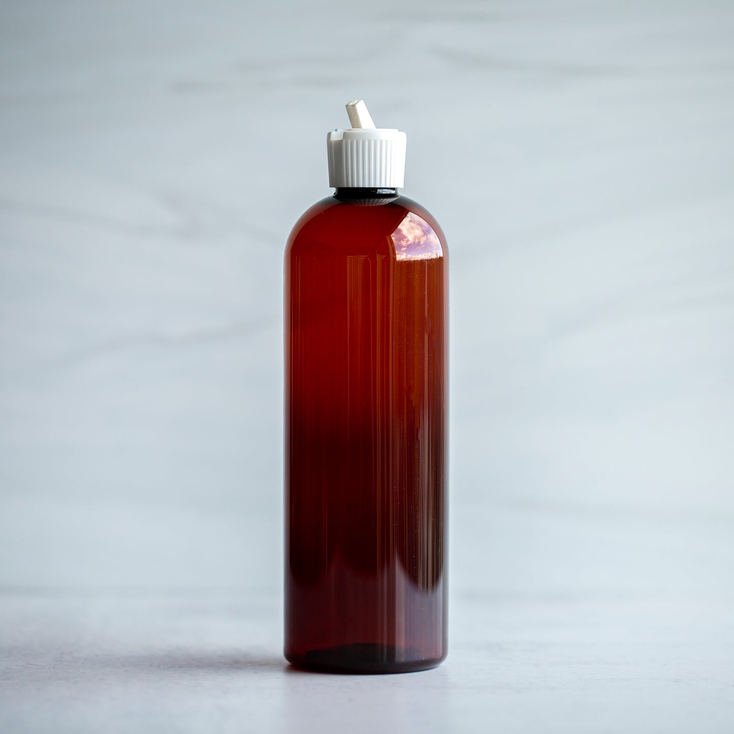 16 oz Amber Bullet with White Turret Cap
