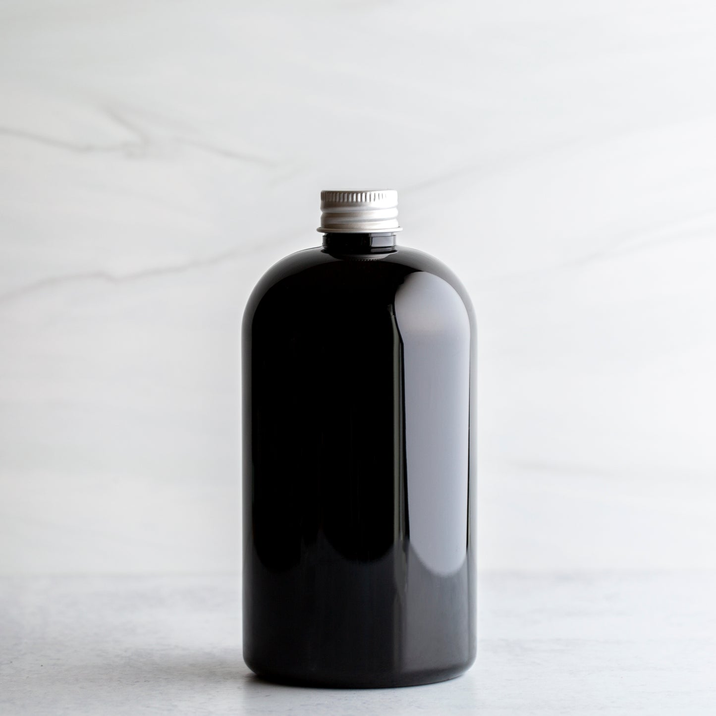 16 oz Black Boston Round Aluminum Cap