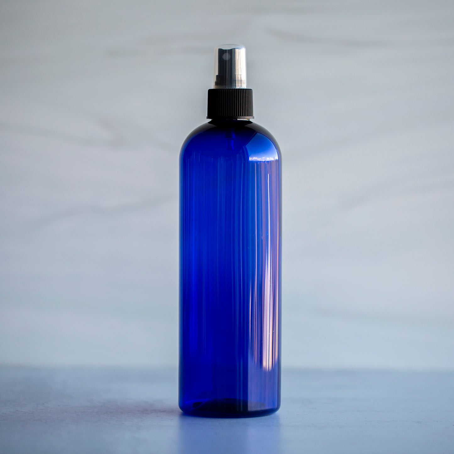 16 oz Blue Bullet Bottle with Black Mister