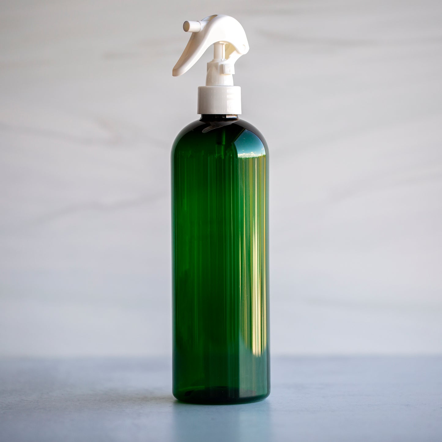 16 oz Green Bullet Bottle with White Mini Trigger Sprayer