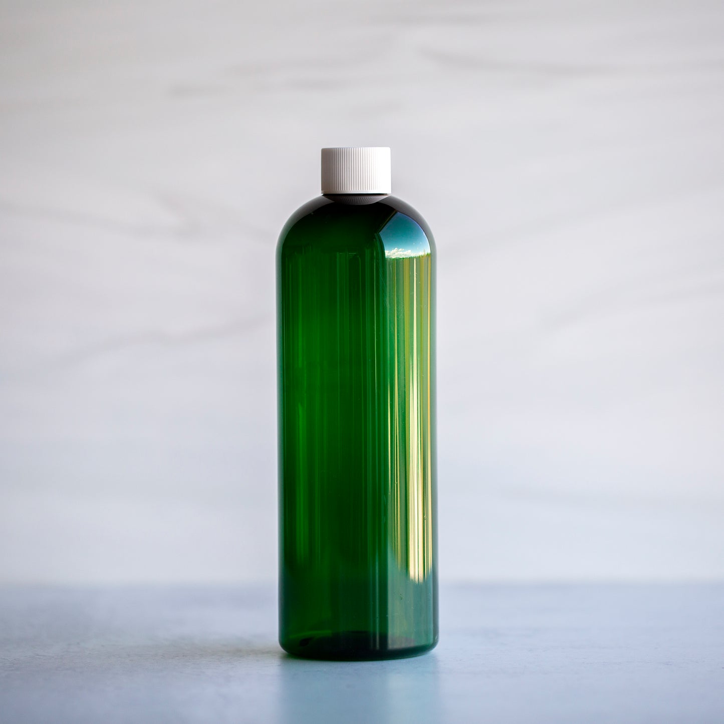 16 oz Green Bullet Bottle with White Screw Cap