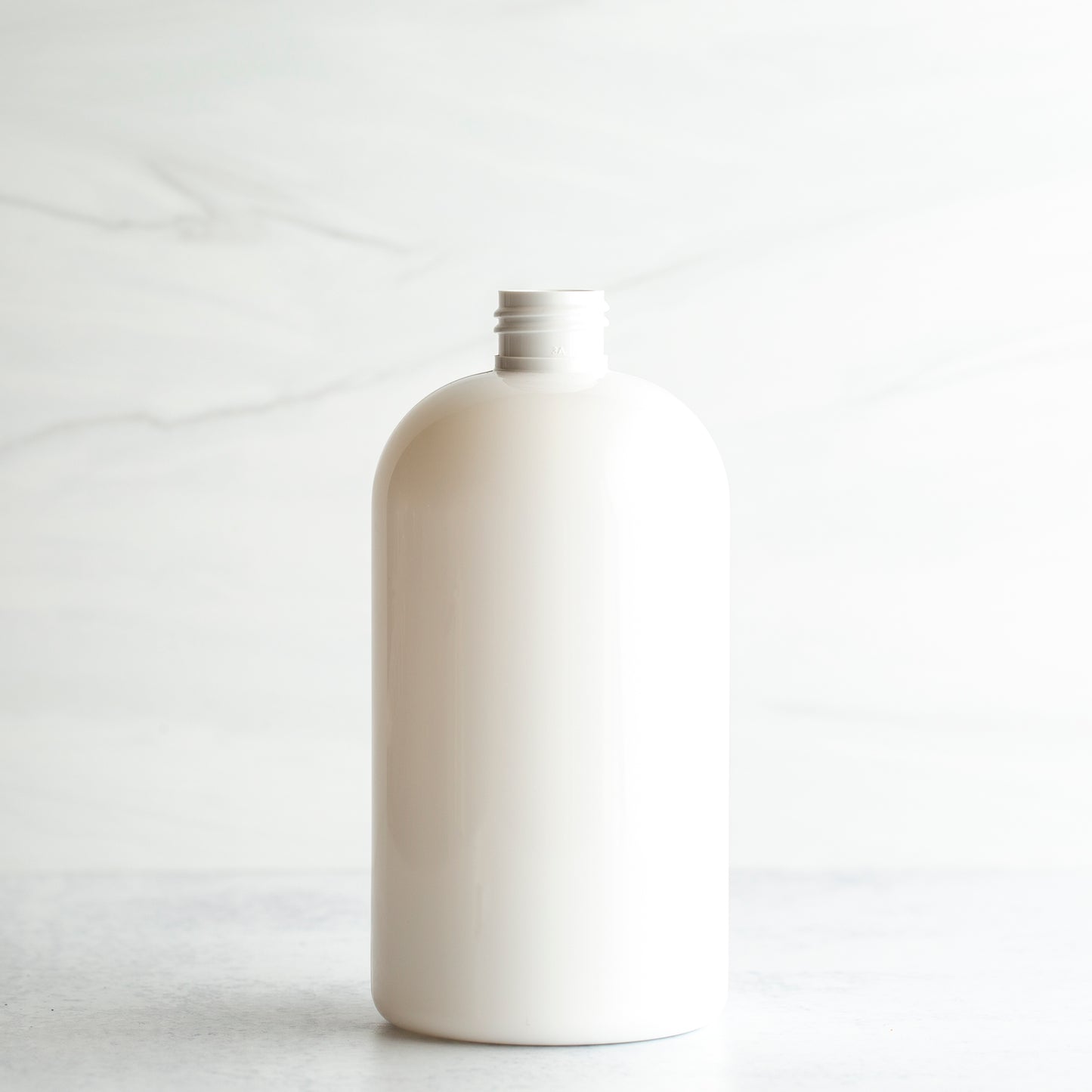 16 oz White PET Boston Round Bottle Without Closure