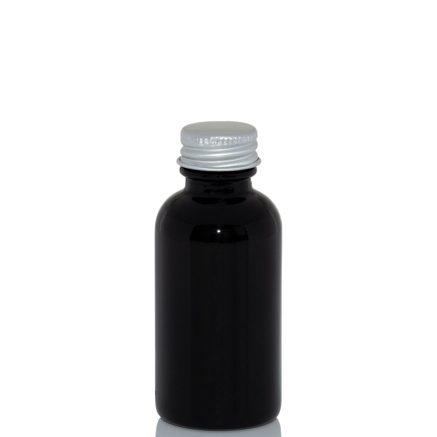 1 oz Black Glass Bottle with 20-400 Aluminum Cap