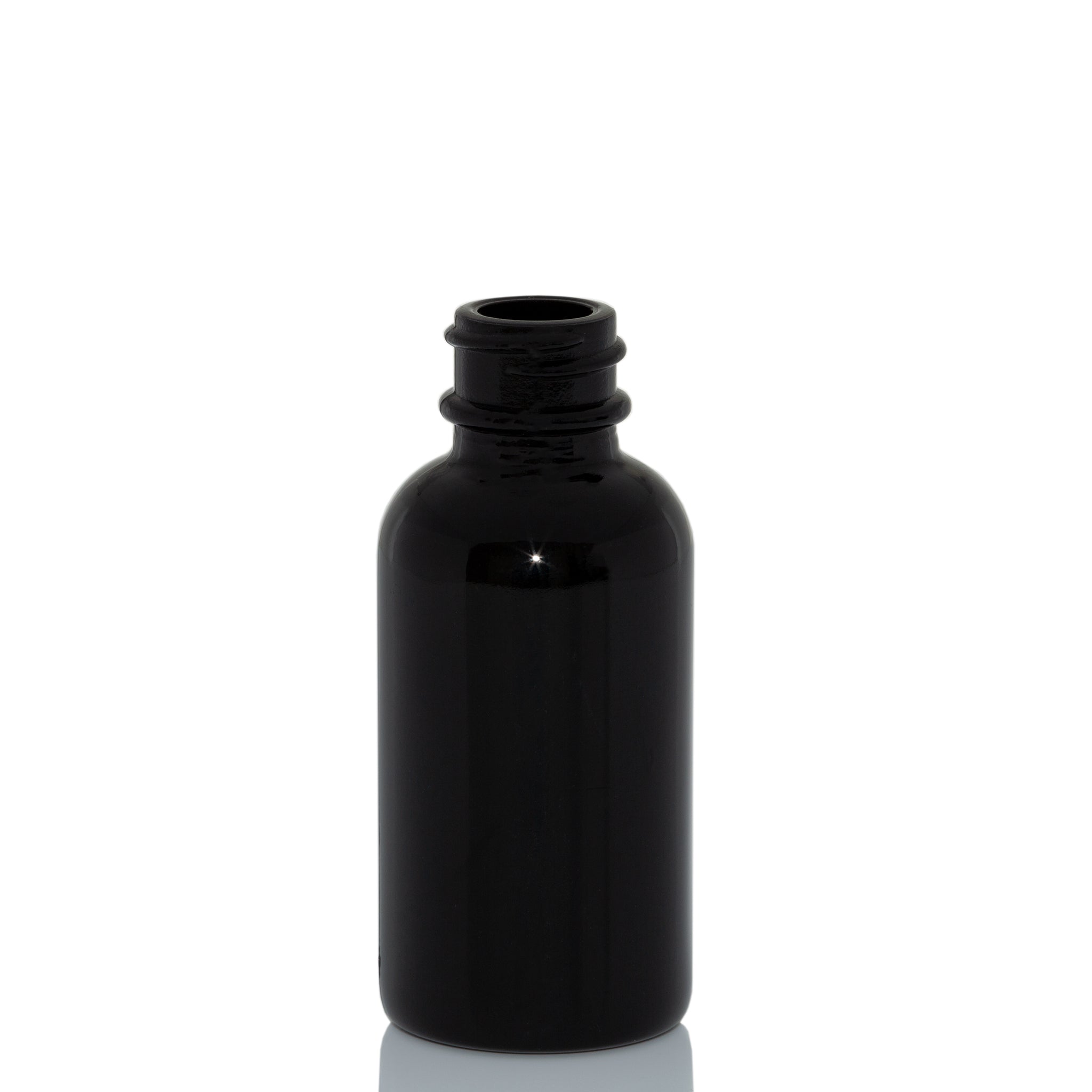 1 oz Black Glass Bottle with 20-400 Neck