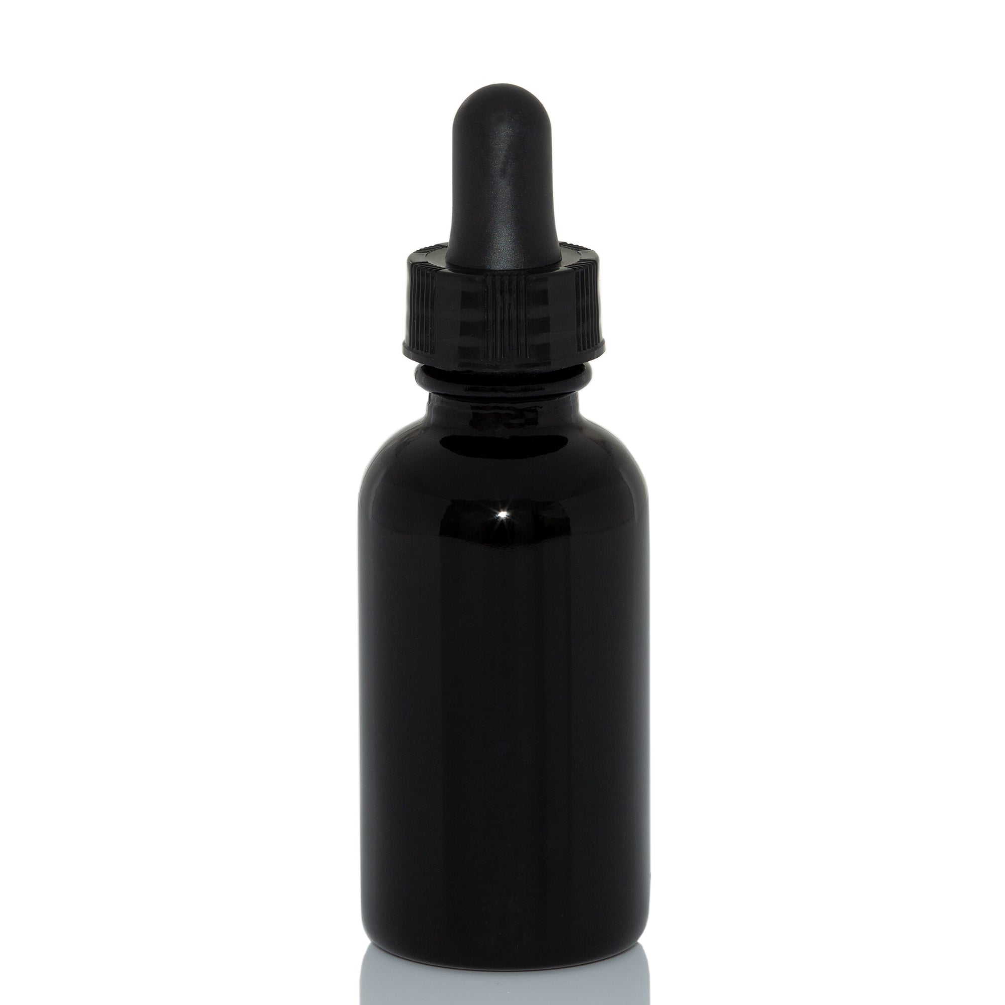 1 oz Black Glass Bottle with 30 ml Glass Tube Dropper
