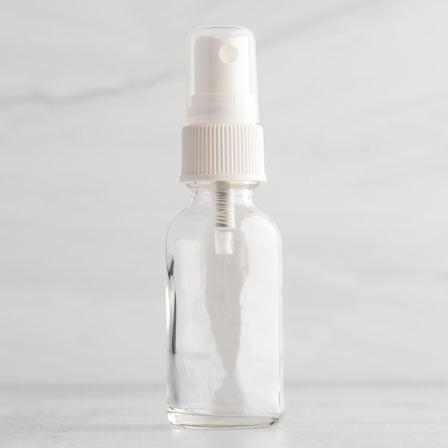 1 oz Clear Glass Bottle with White Mister