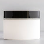 1 oz Frosted Straight Sided Plastic Jar with Black Flat Gloss Cap