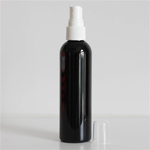 4 oz Black PET Bullet with Mister - White