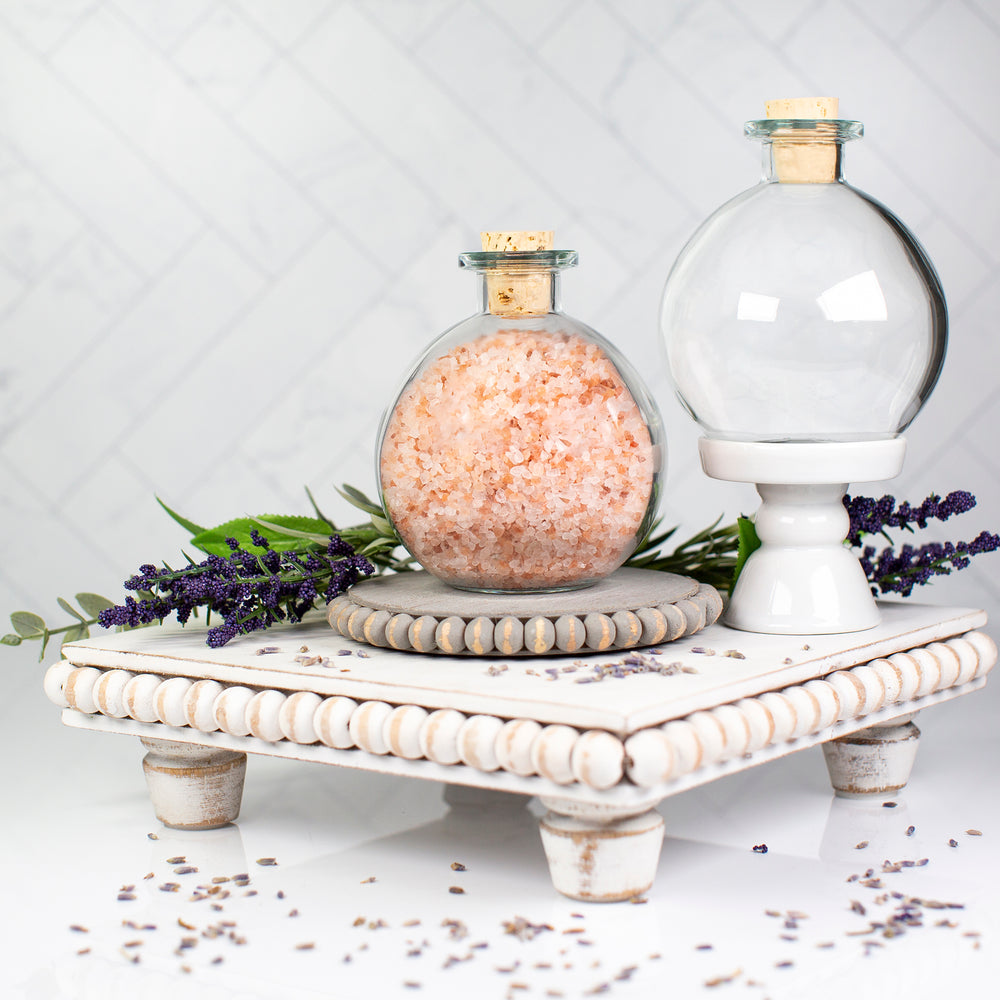 250 ml Clear Glass Round Bottle with Cork Lid