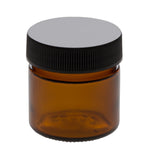 25 ml Amber Glass Jar with 38-400 Black Ribbed Cap