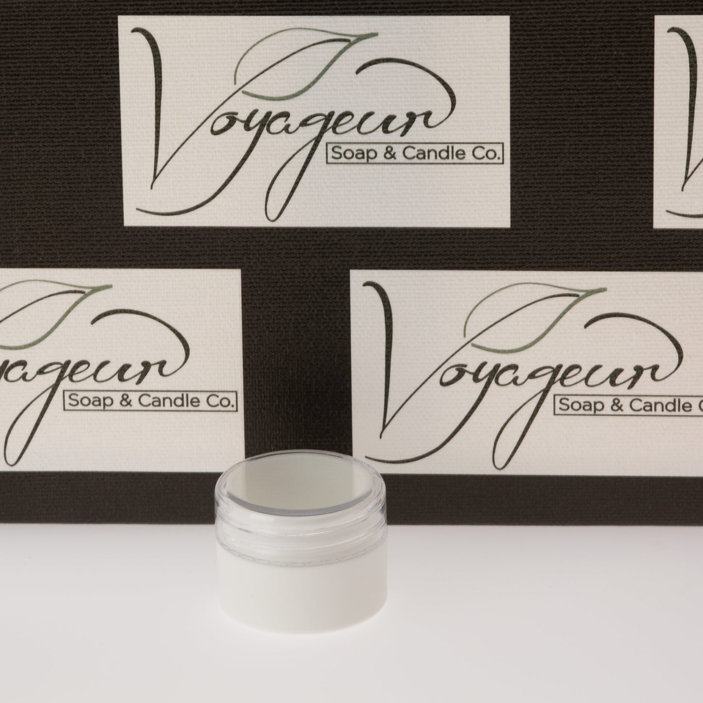 .25 oz / 7.5ml White Lip Balm Jar with Clear Cap