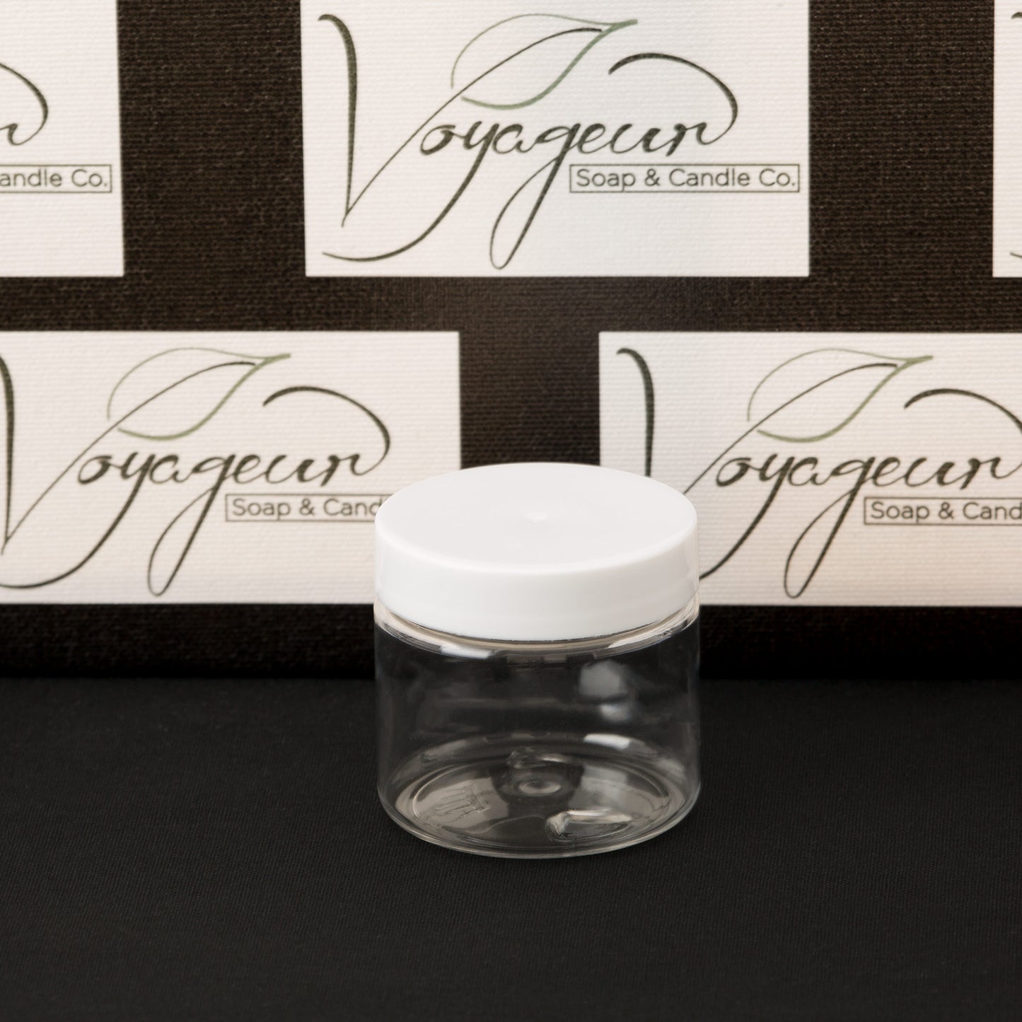 2 oz Clear Straight Sided Jar with White Gloss Cap