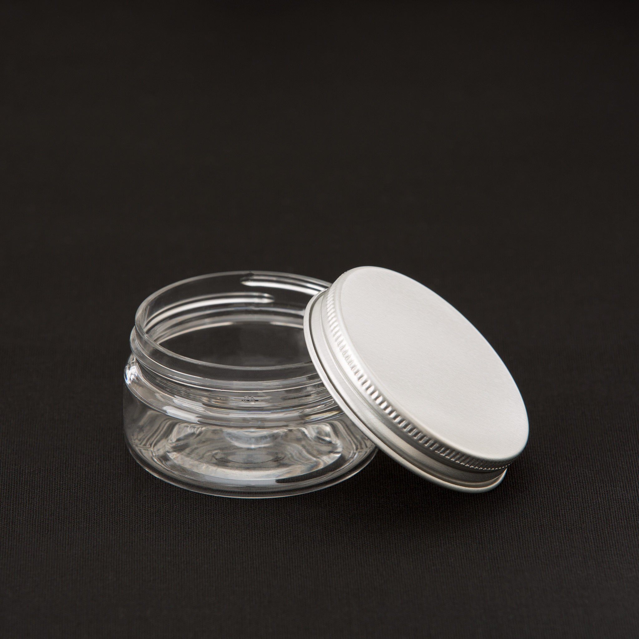2 oz Clear Shallow Jar with Aluminum Cap