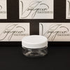 2 oz Clear Shallow Jar with White Ribbed Flat Cap