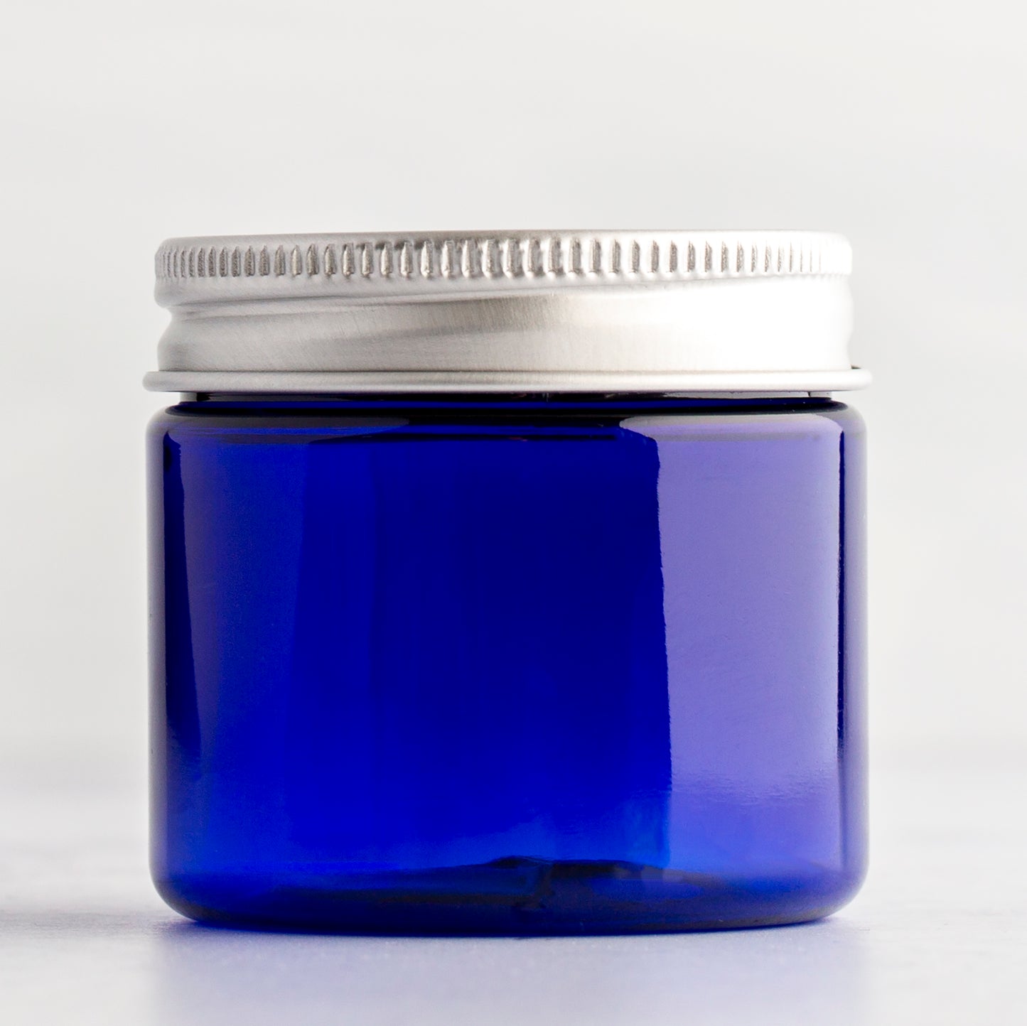 2 oz Blue Straight Sided Jar with 48-400 Aluminum Cap