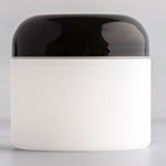 2 oz Frosted Straight Sided Plastic Jar with Black Dome Cap