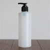 250 ml Natural HDPE Cylinder with Pump - Black