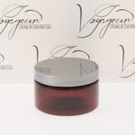 4 oz Amber Shallow Jar with Silver Flat Gloss Smooth Cap