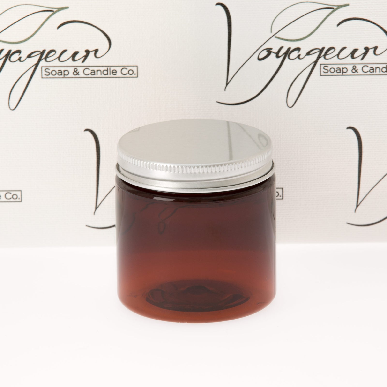 4 oz Amber Straight Sided Jar with Aluminum Cap