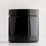 4oz Black Plastic Jar with Gloss Black Cap