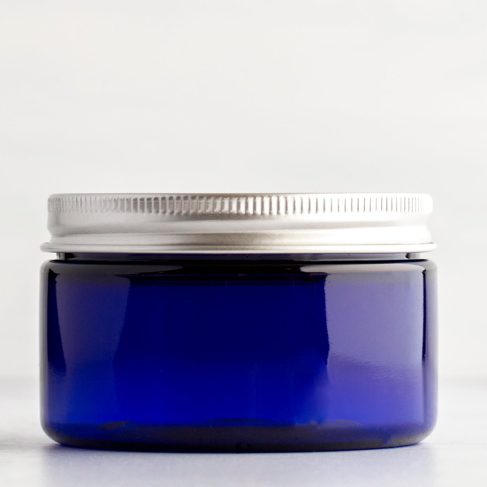 4 oz Blue Shallow Jar with Aluminum Cap