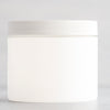 4 oz Frosted Straight Sided Plastic Jar with White Ribbed Cap