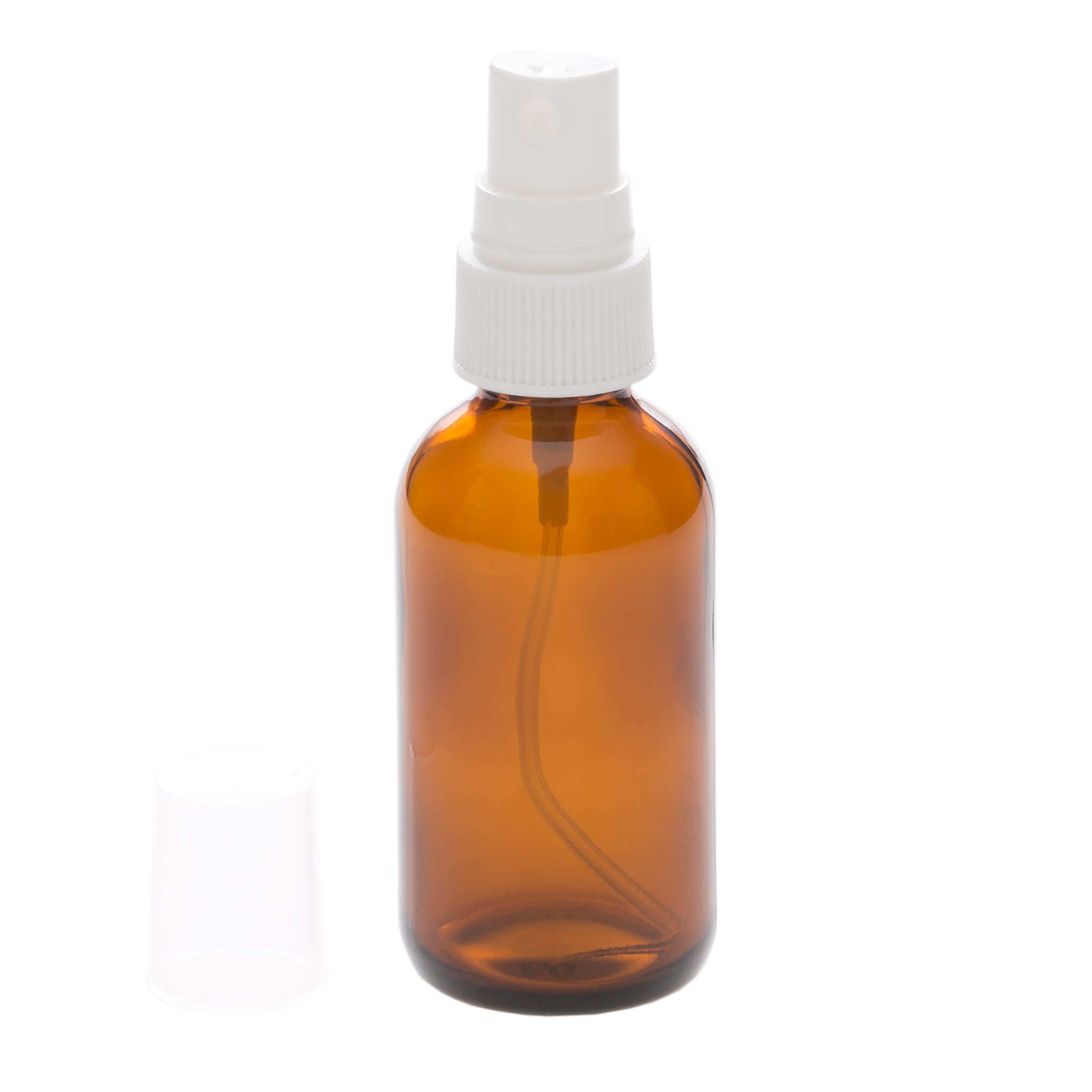 50 ml Amber Glass Bottle with 20-400 White Fine Mist Sprayer