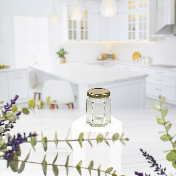 55 ml Hexagon Glass Jar with 43mm Lug Neck