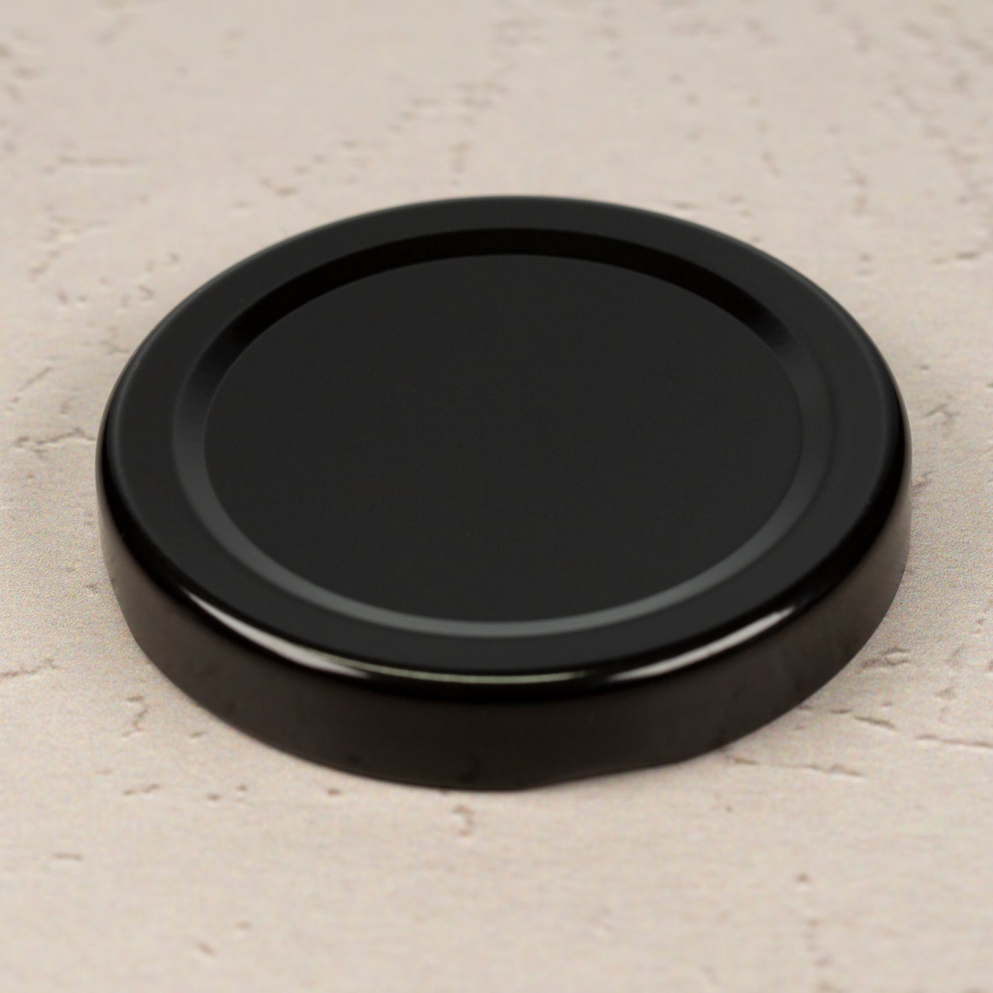 58mm Black Metal Lug Cap with Plastisol Liner