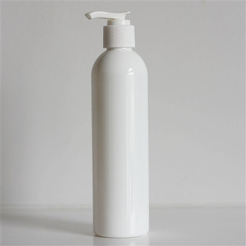 8 oz White Bullet Bottle with Pump - White